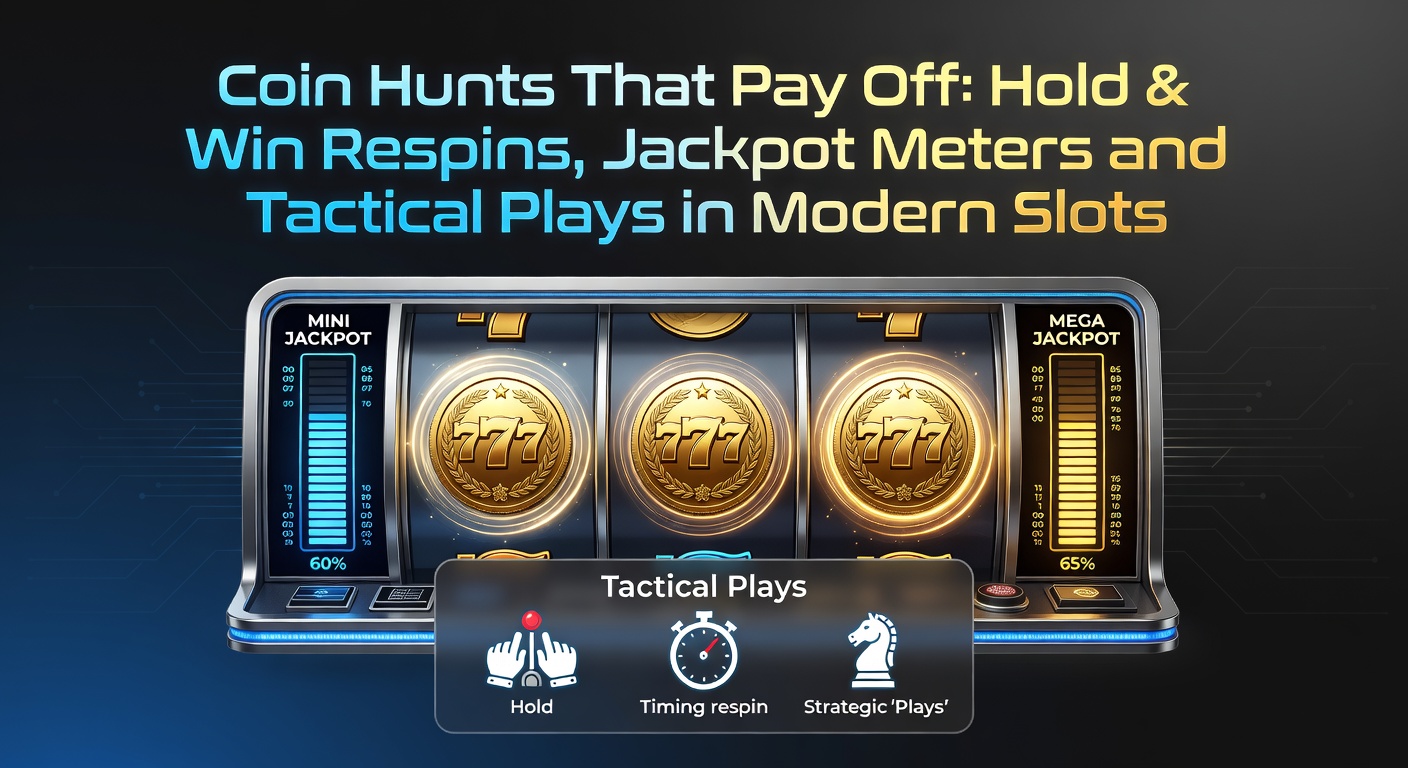 Schermafbeelding van een moderne gokkast met Hold & Win respins en gloeiende munt-symbolen die jackpotmeters vullen tijdens een spannende coin hunt-fase