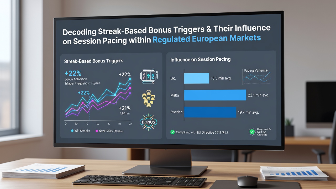 Grafische weergave van sessie pacing veranderingen door streak triggers in Europese casino's