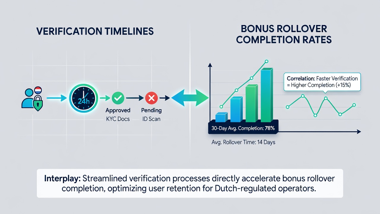 Vergelijking van verificatieduur versus voltooiingspercentages in Nederlandse casino's