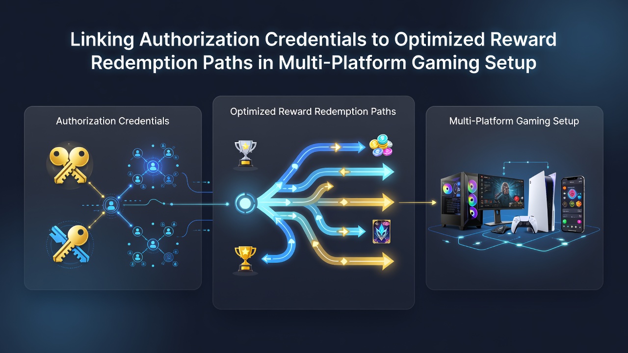 Diagram van reward redemption flows gekoppeld aan autorisatie in cross-platform gaming