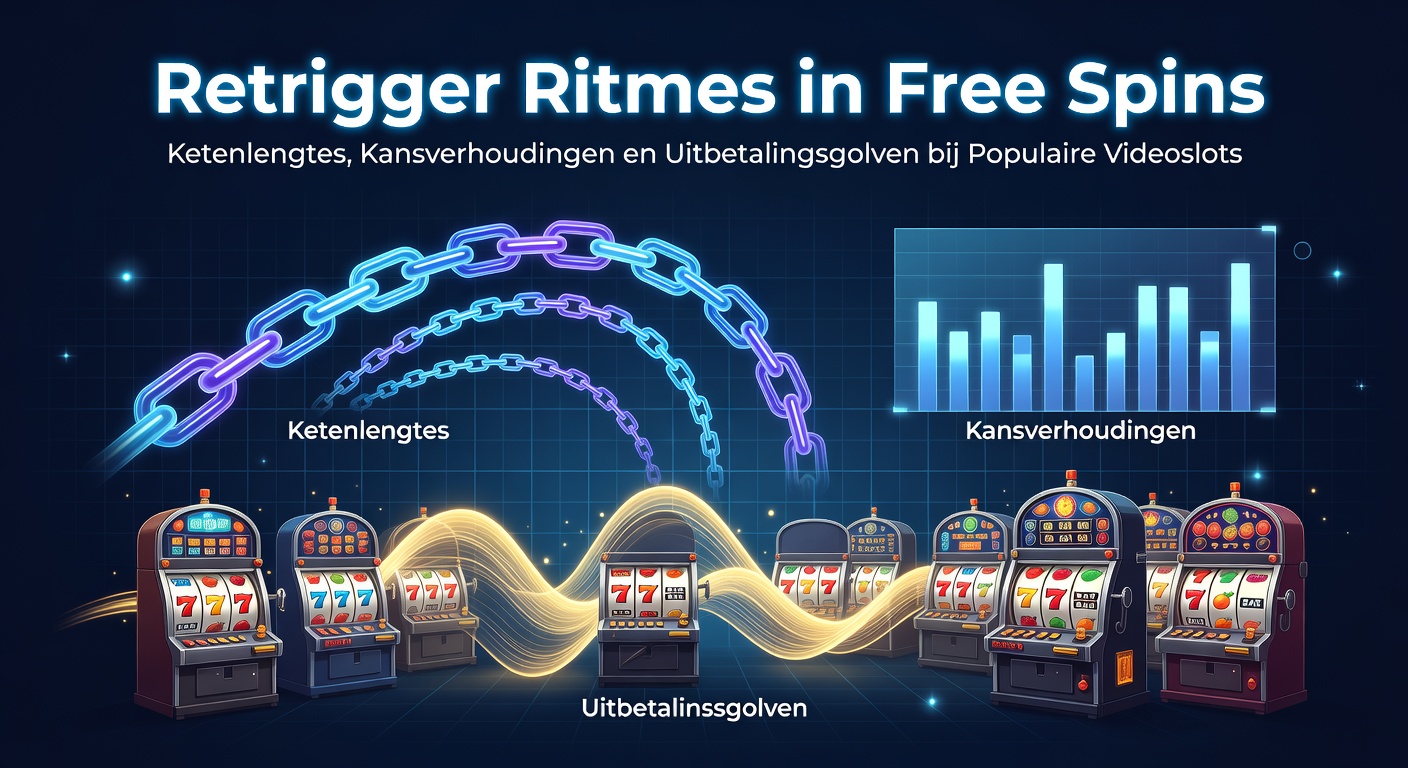 Schermafbeelding van een videoslot met free spins die retriggeren, tonen een keten van extra spins en oplopende multipliers