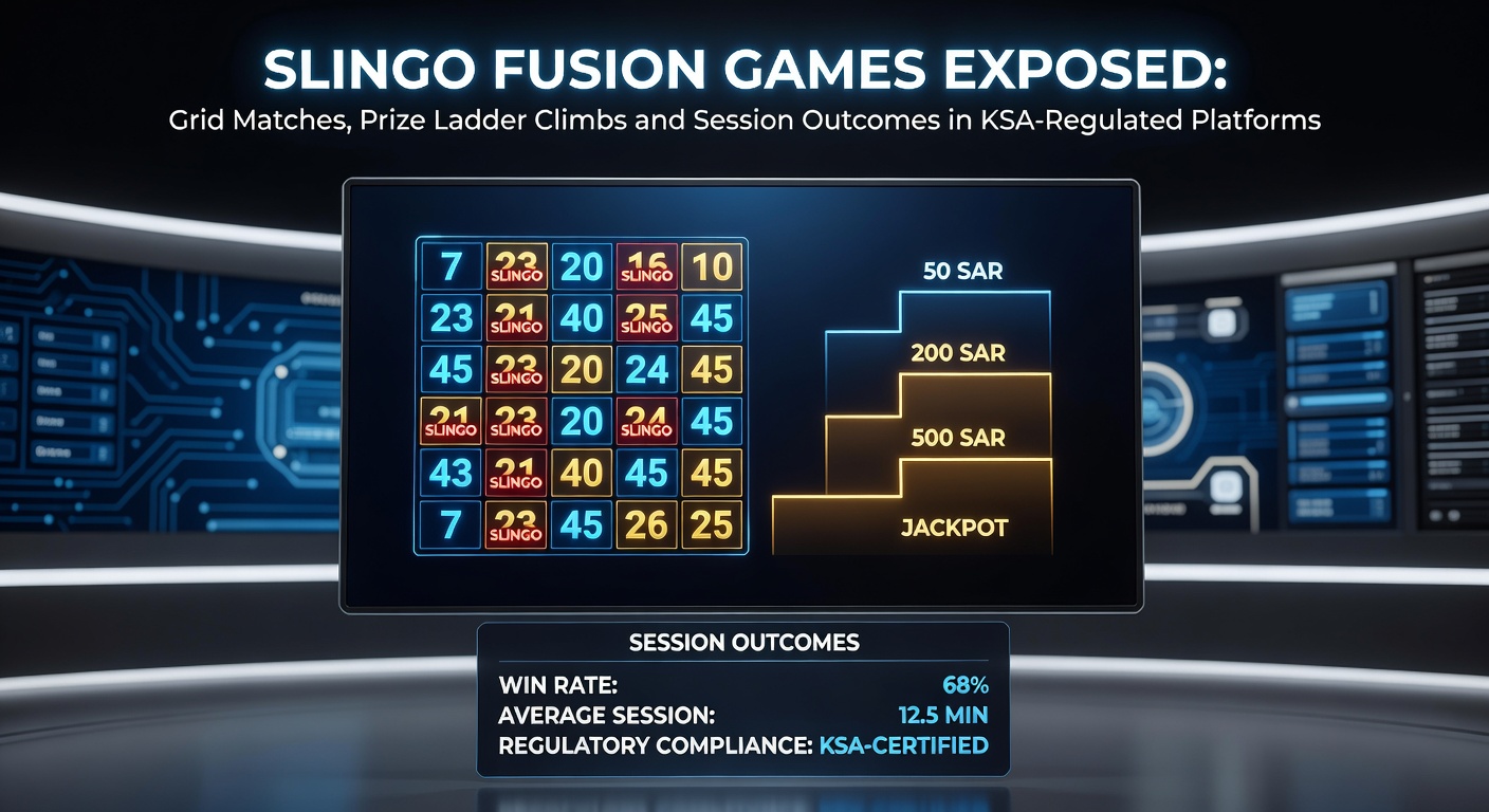 Schermafbeelding van een Slingo Fusion grid met actieve matches en ladderbeklimming