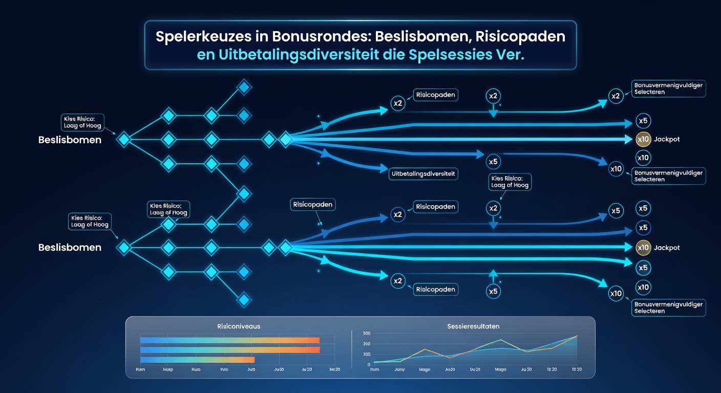 Voorbeeld van risicopaden in een bonusronde, met een ladderstructuur en multiplier-opties die spelers kunnen kiezen
