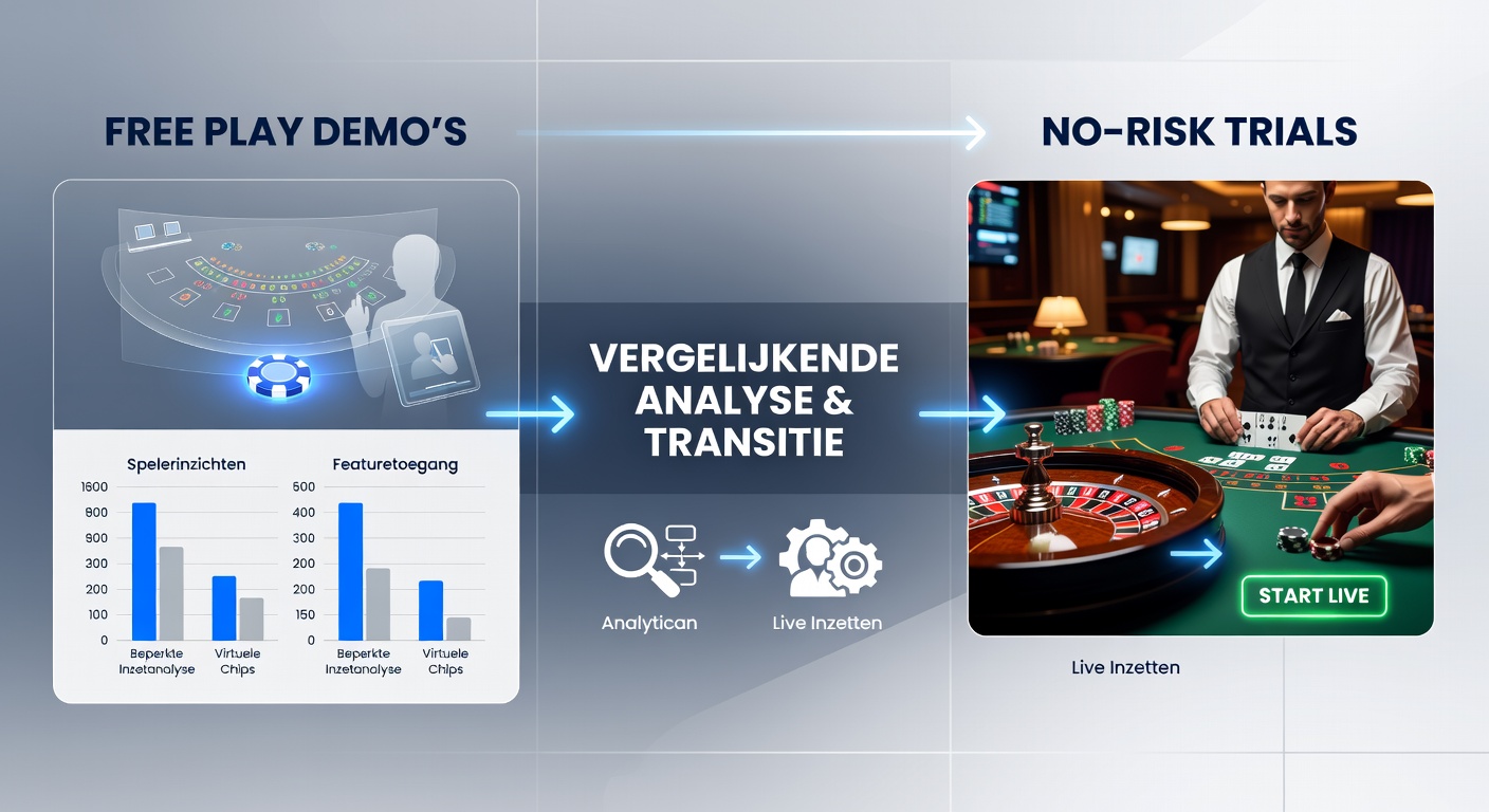 Schermafbeelding van een blackjack demo-modus naast een no-risk trial interface bij een KSA-casino, met grafieken over spelertransitie