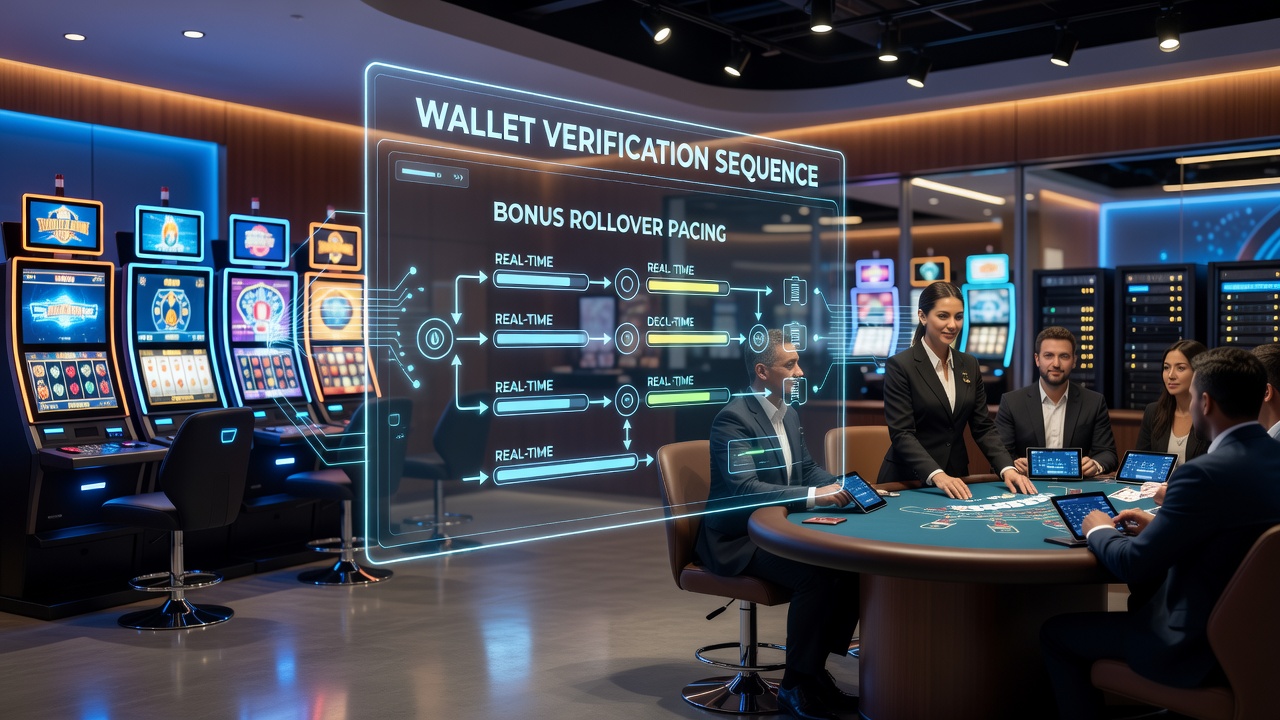 Diagram van hoe verificatiesequenties bonus pacing beïnvloeden in slot en live dealer combinaties
